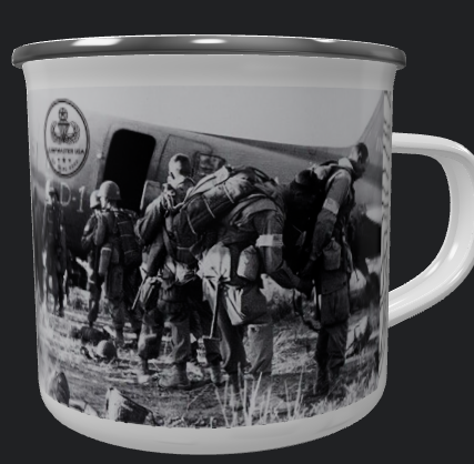 Every Paratrooper needs a quality mug to contain their morning dose of liquid hate. It's lightweight, durable and multifunctional. Use it for your favorite beverage or a hot meal and attach it to your bag for easy access on a ruck.