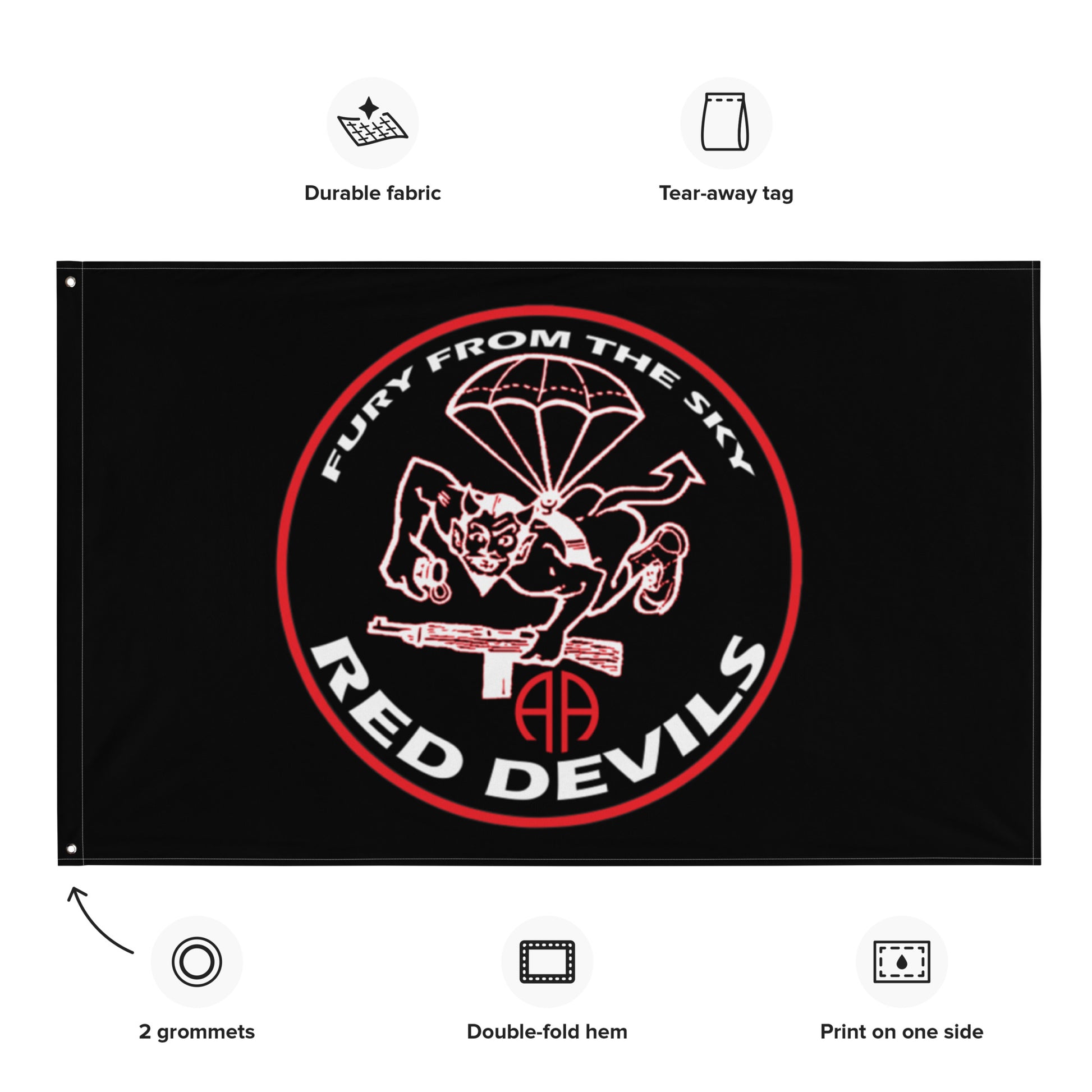 Rep your background with this 508 Parachute Infantry Regiment Flag. Perfect to hang in your home or office. Your 34" x 56" flag won’t crease or shrink thanks to the polyester material and will last a long time. Fury from the Sky!