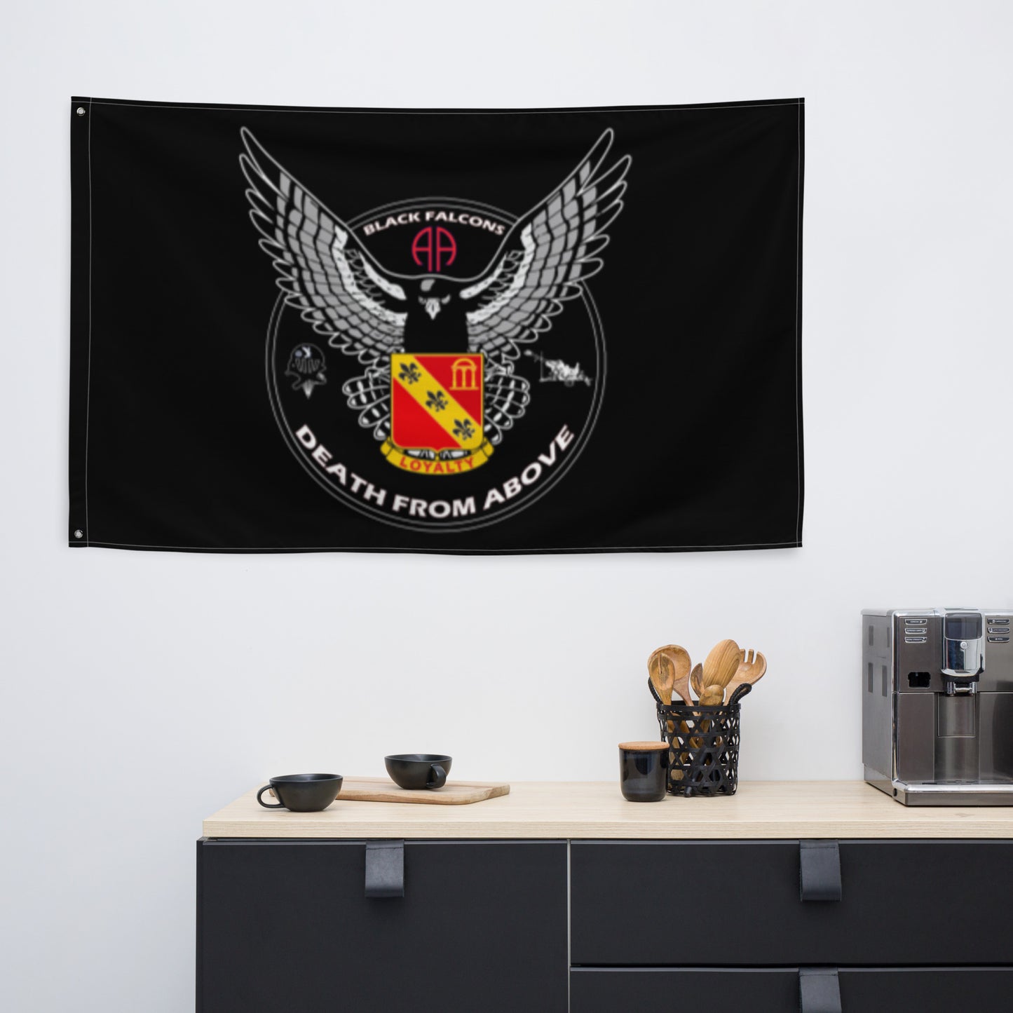 Black Falcons 2-319th AFAR Flag