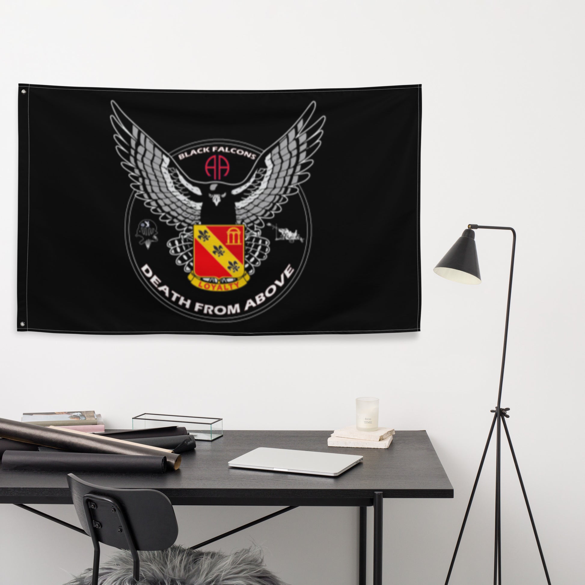 Black Falcons 2-319th AFAR Flag