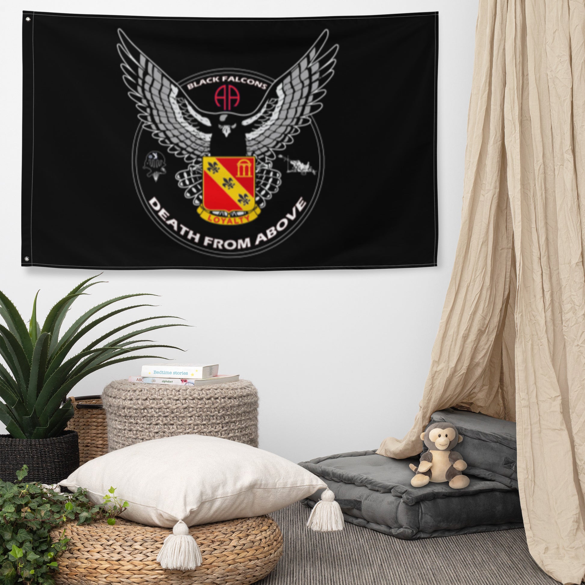 Black Falcons 2-319th AFAR Flag