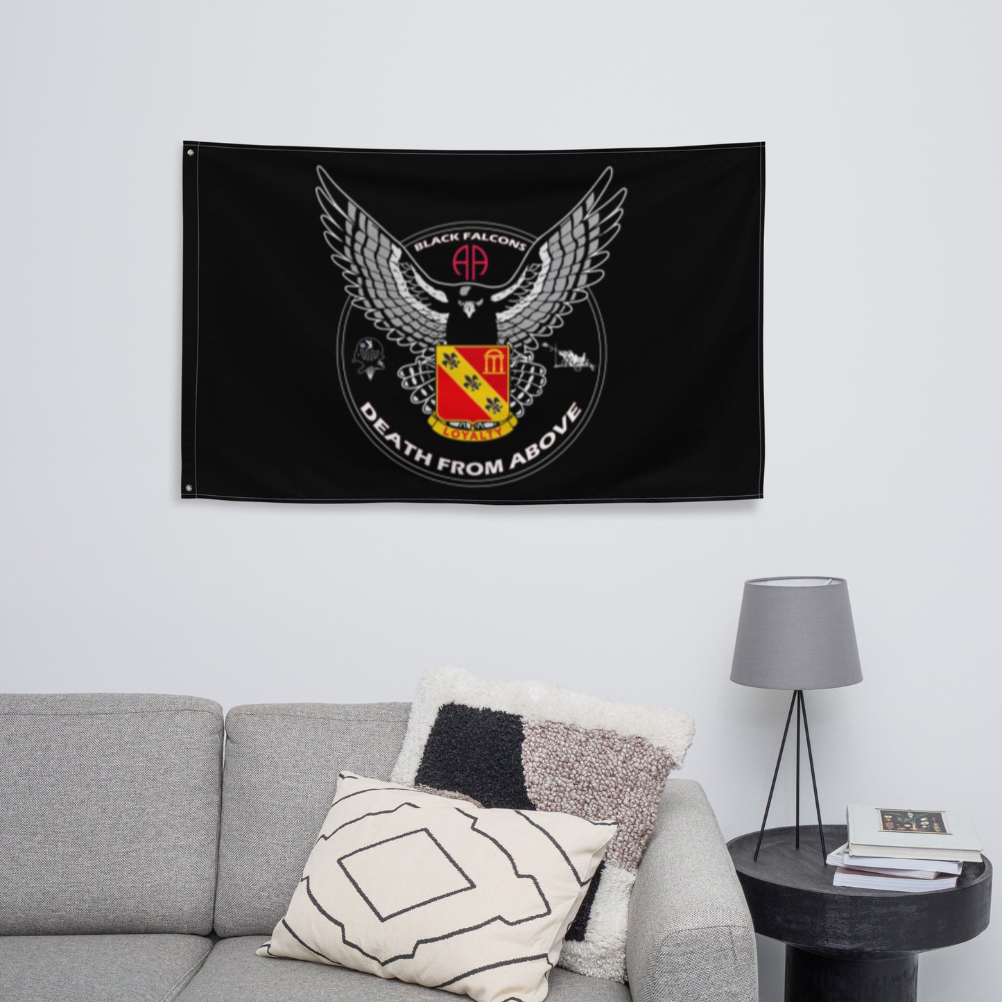 Black Falcons 2-319th AFAR Flag