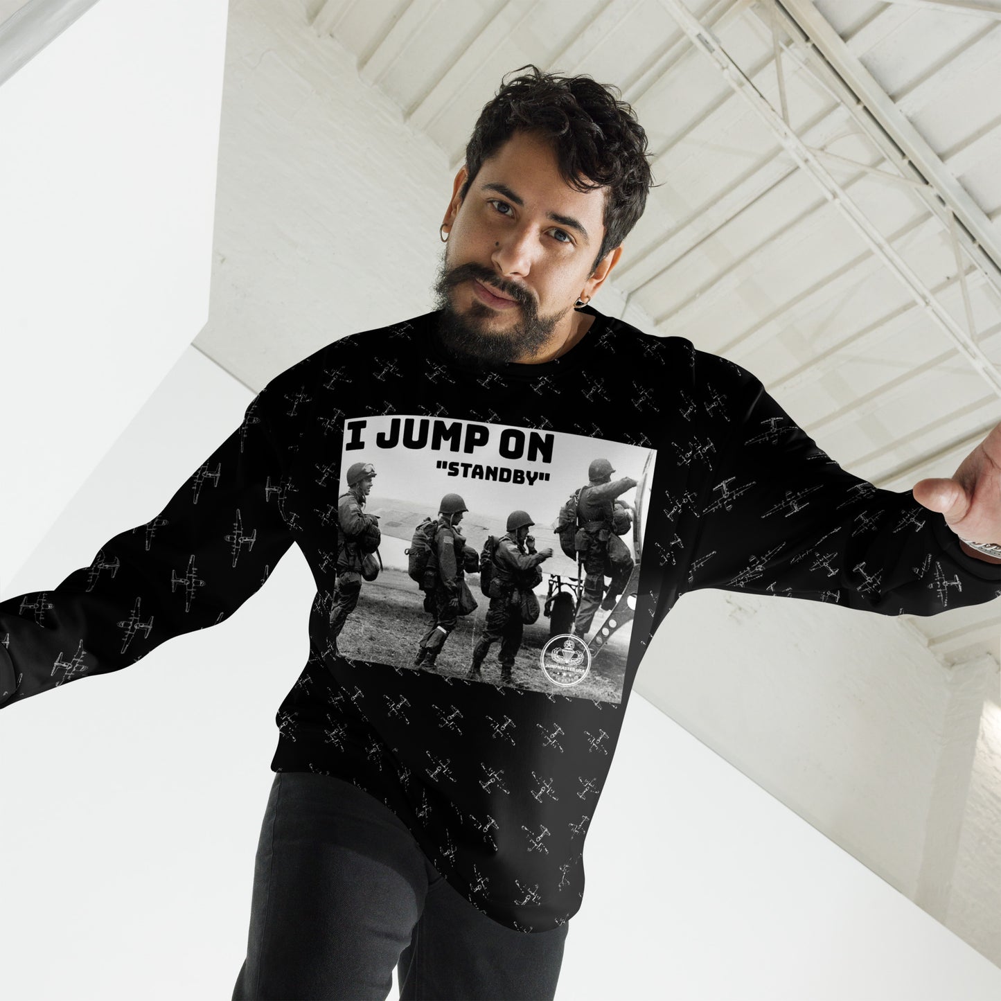 "I Jump on Stand-by" Sweater - Army Airborne