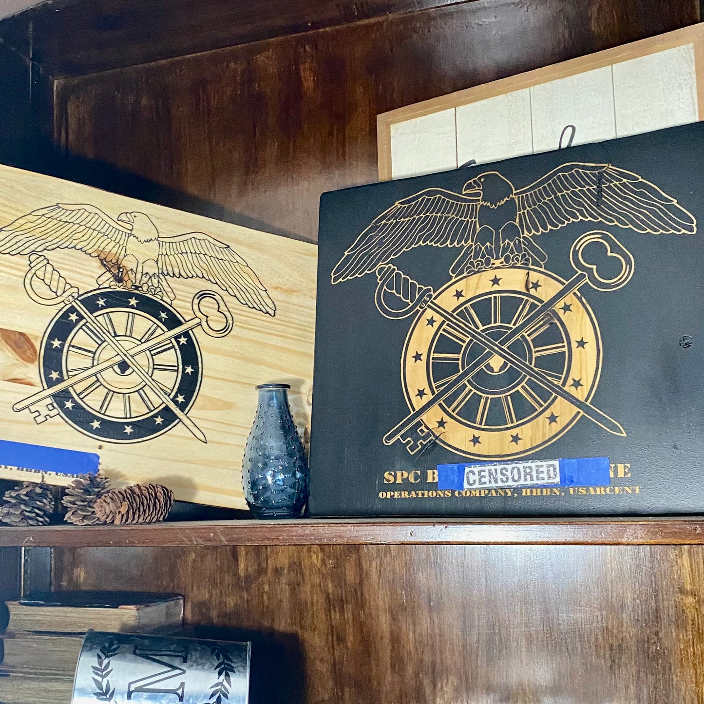 Logo Centered Plaque - Black Background