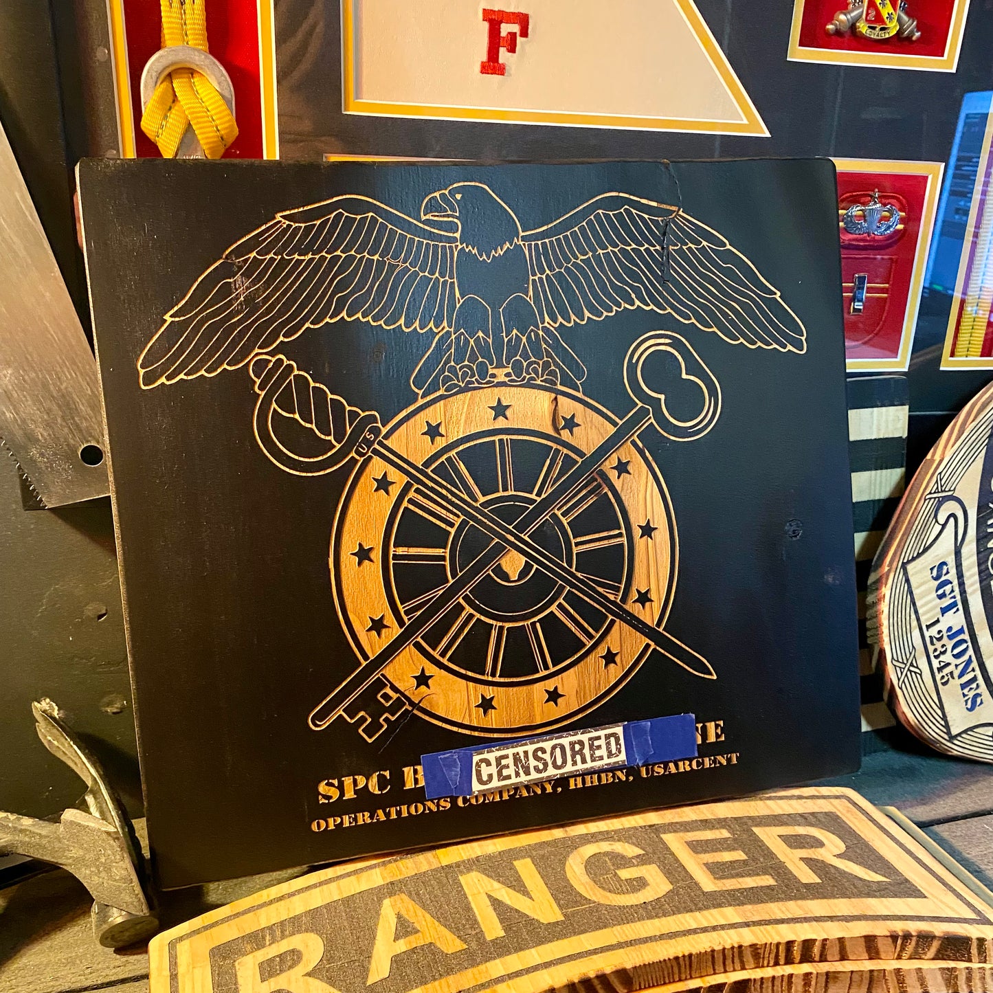 Logo Centered Plaque - Black Background