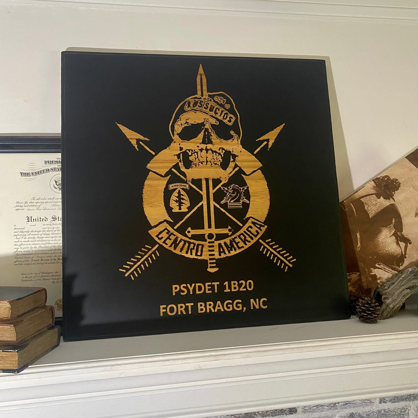 Logo Centered Plaque - Black Background