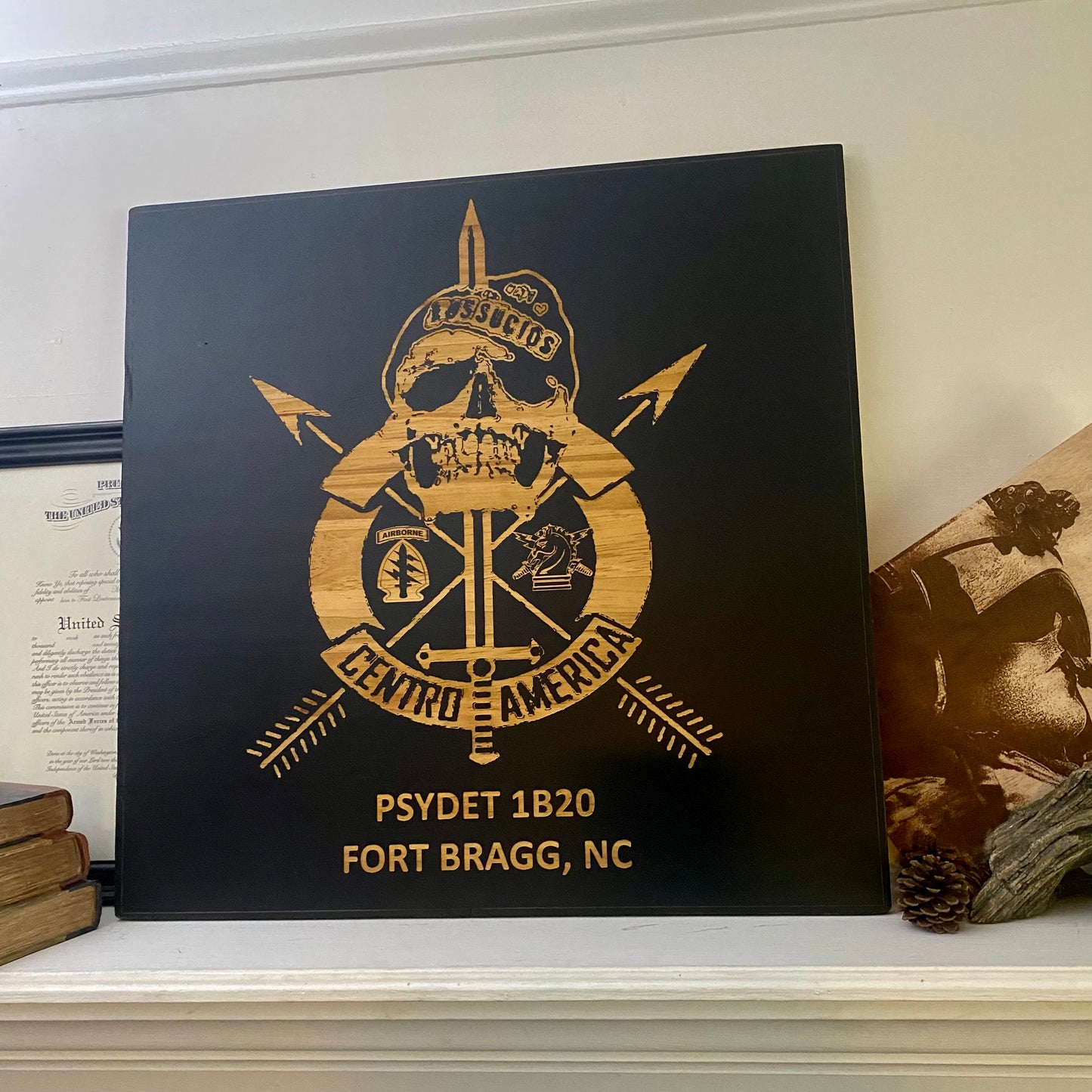 Logo Centered Plaque - Black Background