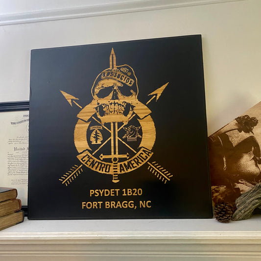 Logo Centered Plaque - Black Background
