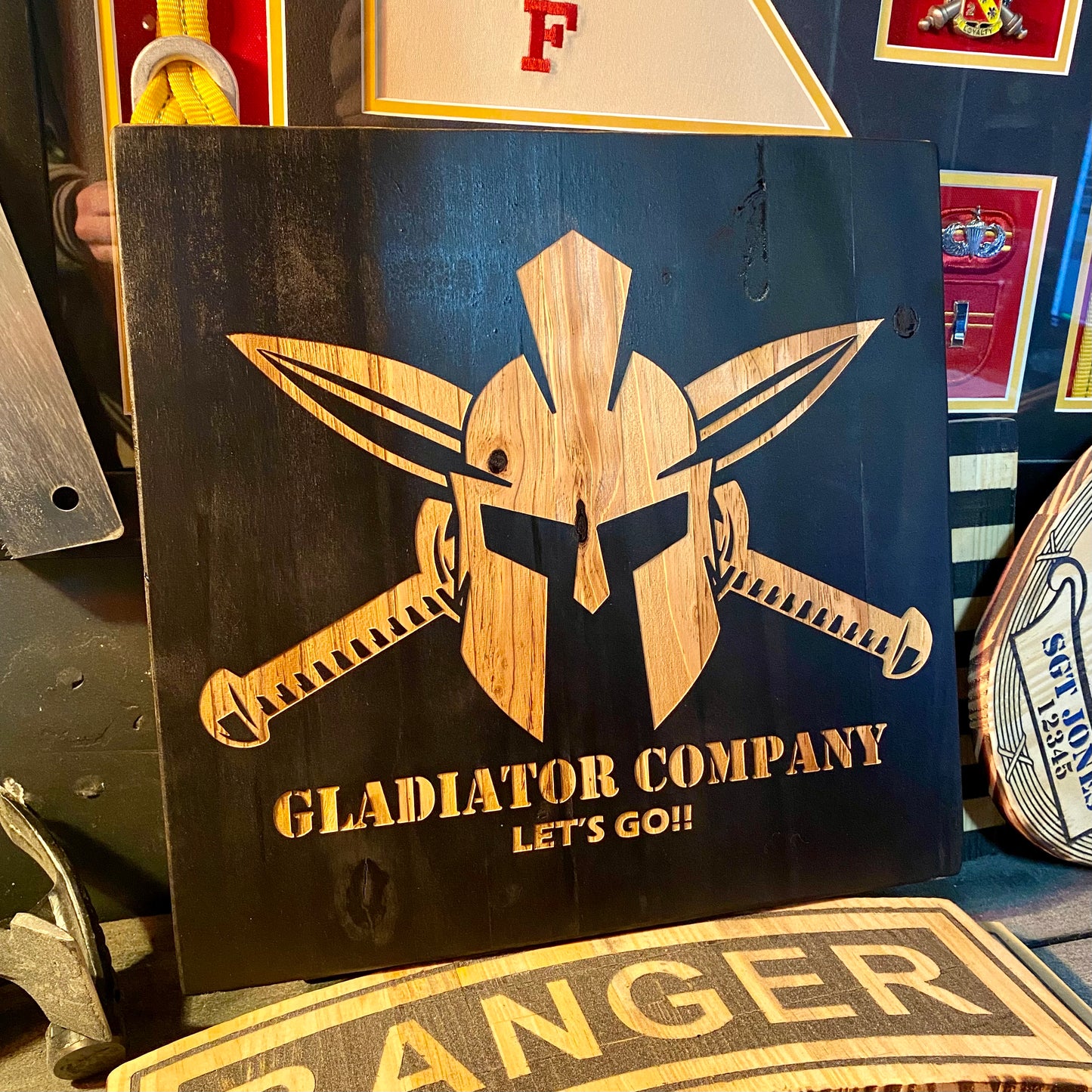 Logo Centered Plaque - Black Background