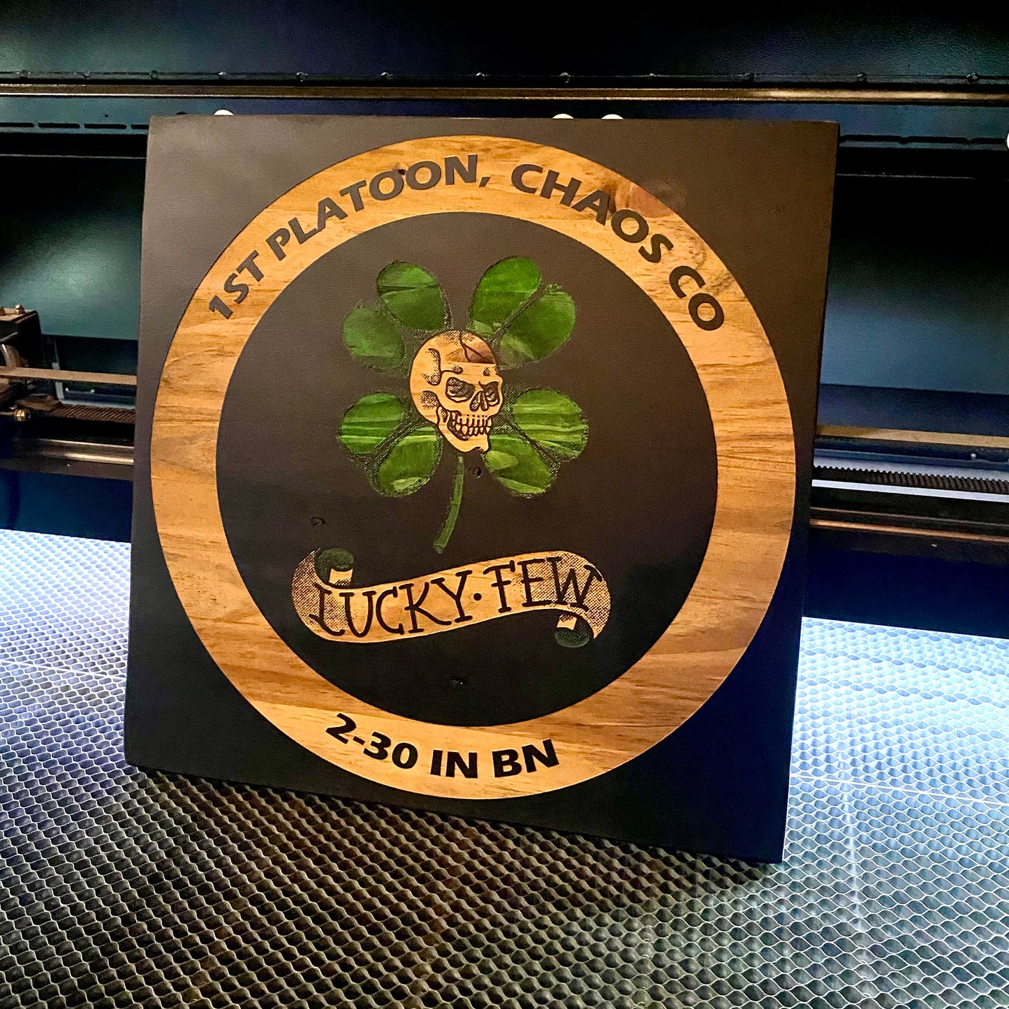 Logo Centered Plaque - Black Background