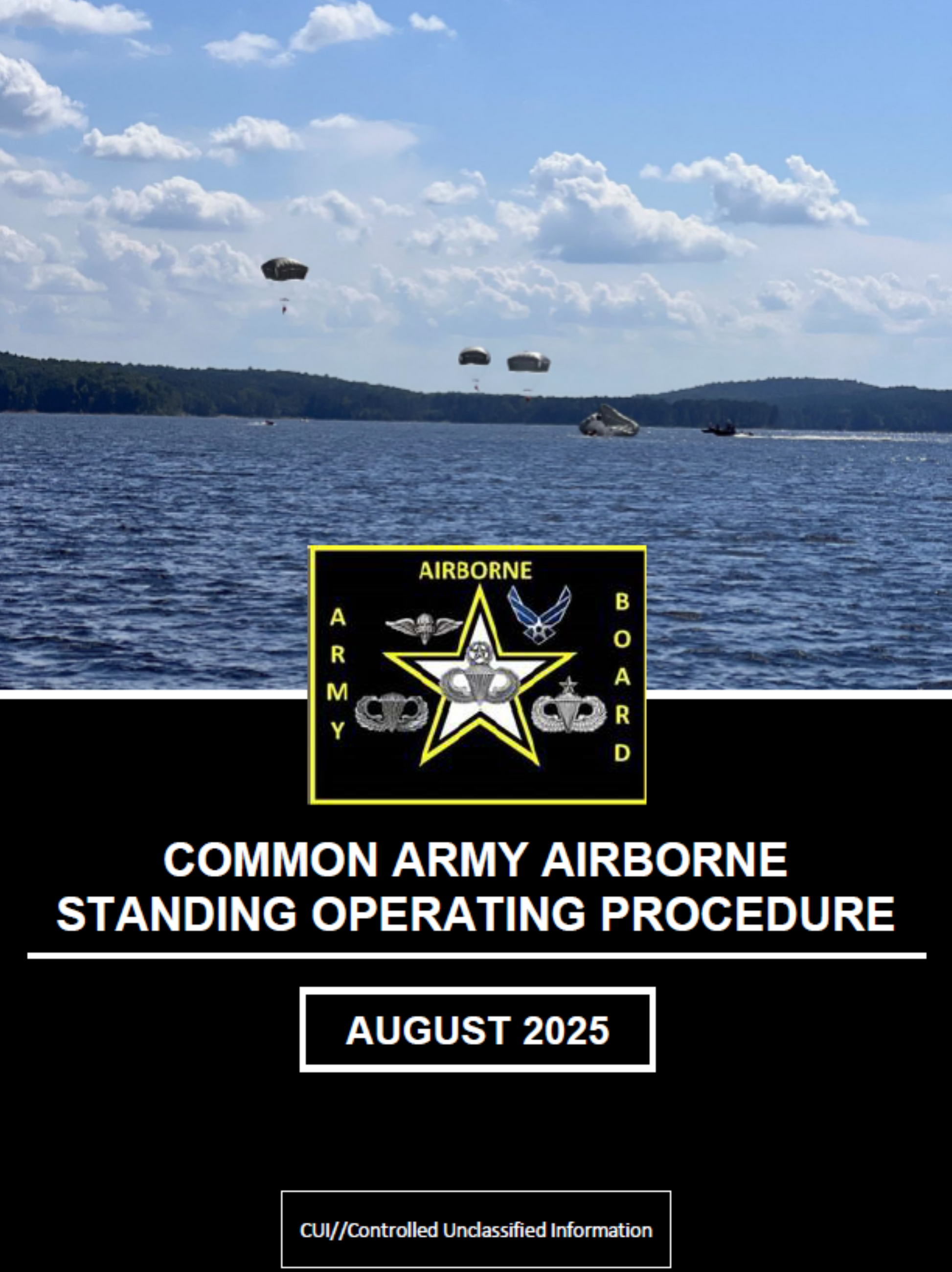Cover of Common Army Airborne Standing Operating Procedure with airborne operation in the background