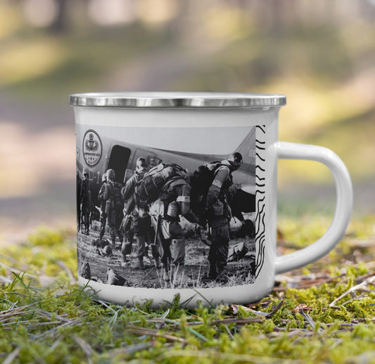 Every Paratrooper needs a quality mug to contain their morning dose of liquid hate. It's lightweight, durable and multifunctional. Use it for your favorite beverage or a hot meal and attach it to your bag for easy access on a ruck.