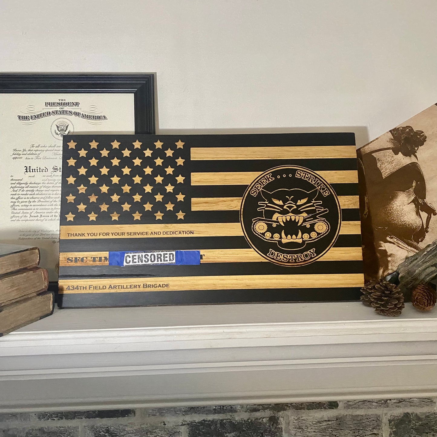 Military Flag Plaque (clear stain)