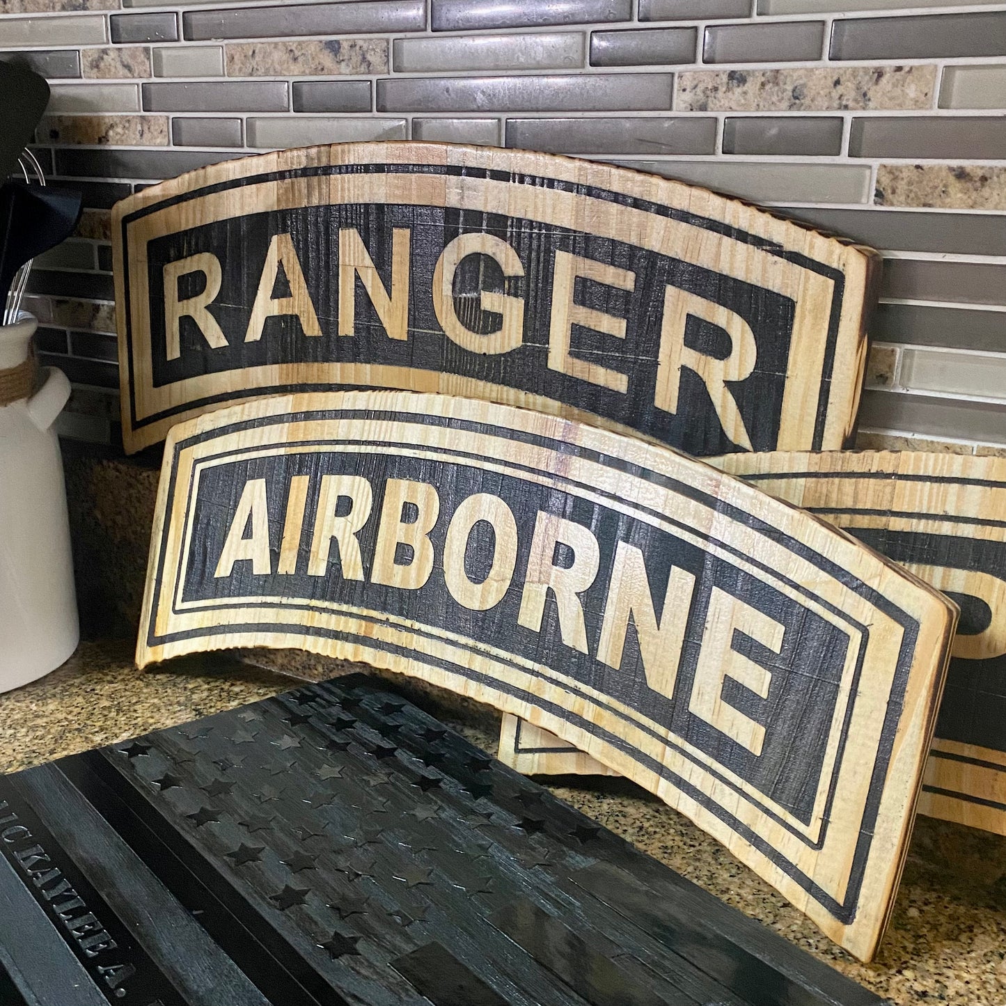 Army Tabs - Laser engraved - Custom Message on back